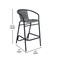 Merrick Lane Lille Set of Two Restaurant Style Barstool with PE Rattan Seat for Indoor/Outdoor Use